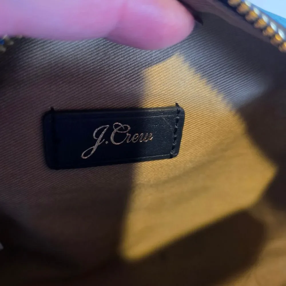 J. Crew Navy and White Gingham Pouch